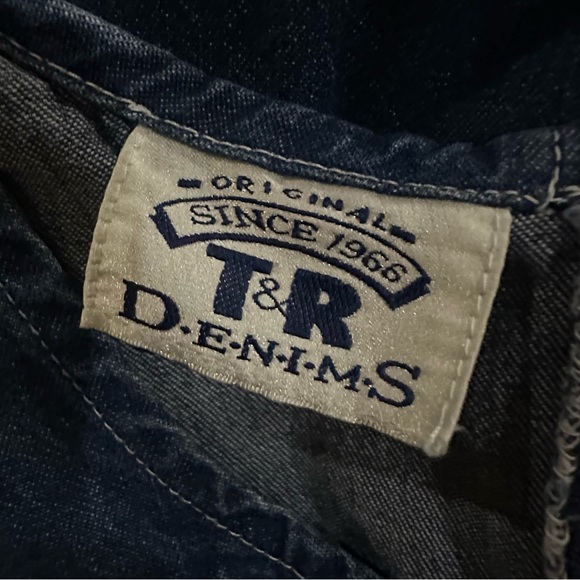 Vintage Blue Embroidered Denim Midi Dress Folk Cottage Medium - Picture 13 of 15